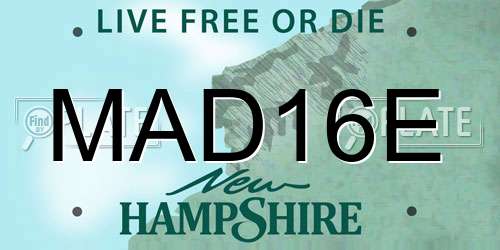 MAD16E New Hampshire License Plate