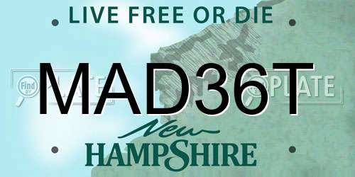 MAD36T New Hampshire License Plate