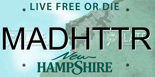 MADHTTR New Hampshire License Plate
