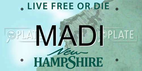 MADI New Hampshire License Plate