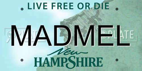 MADMEL New Hampshire License Plate