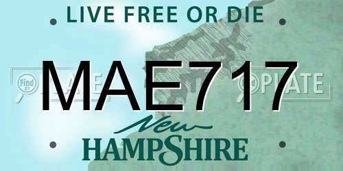 MAE717 New Hampshire License Plate