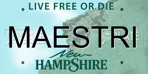 MAESTRI New Hampshire License Plate