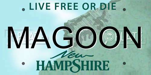 MAGOON New Hampshire License Plate