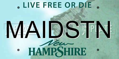 MAIDSTN New Hampshire License Plate