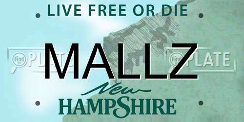 MALLZ New Hampshire License Plate