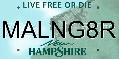 MALNG8R New Hampshire License Plate