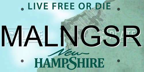 MALNGSR New Hampshire License Plate