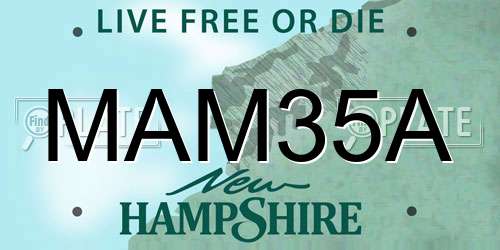 MAM35A New Hampshire License Plate