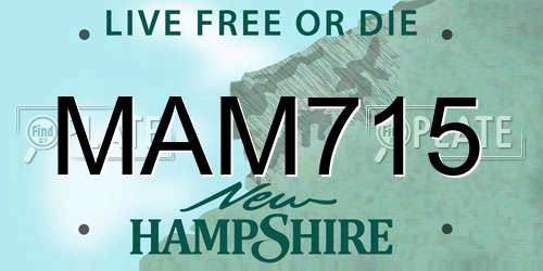 MAM715 New Hampshire License Plate