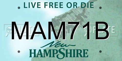 MAM71B New Hampshire License Plate