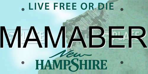 MAMABER New Hampshire License Plate