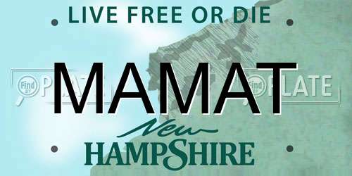 MAMAT New Hampshire License Plate