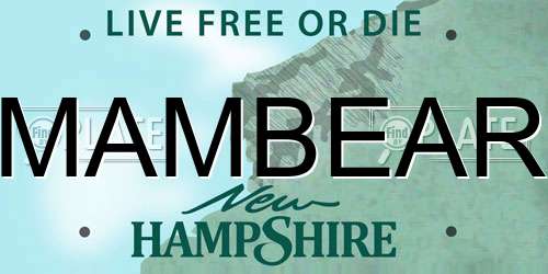 MAMBEAR New Hampshire License Plate