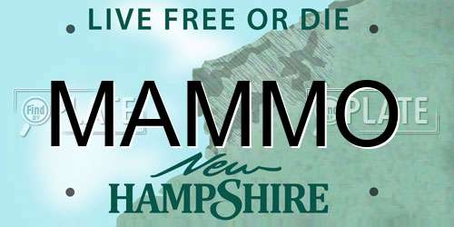 MAMMO New Hampshire License Plate