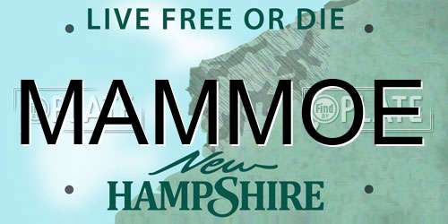 MAMMOE New Hampshire License Plate
