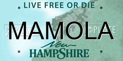 MAMOLA New Hampshire License Plate
