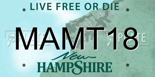MAMT18 New Hampshire License Plate