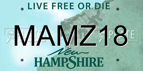 MAMZ18 New Hampshire License Plate