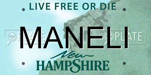 MANELI New Hampshire License Plate