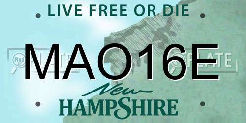 MAO16E New Hampshire License Plate