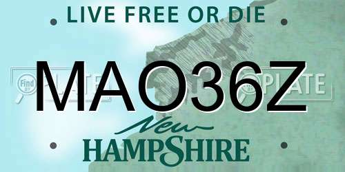 MAO36Z New Hampshire License Plate