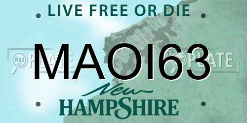 MAOI63 New Hampshire License Plate