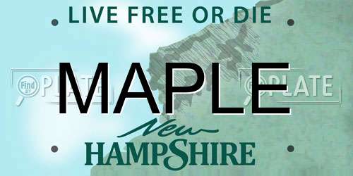 MAPLE New Hampshire License Plate