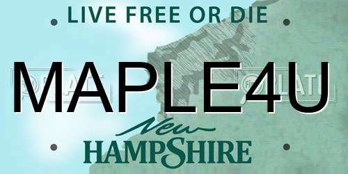 MAPLE4U New Hampshire License Plate