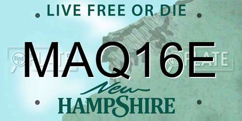 MAQ16E New Hampshire License Plate