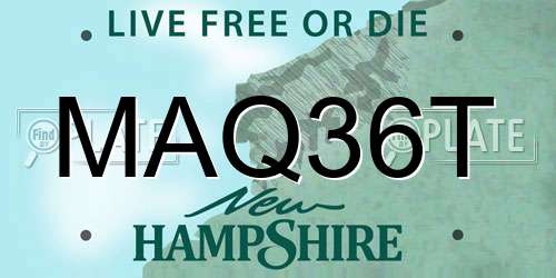 MAQ36T New Hampshire License Plate