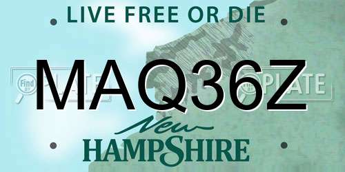 MAQ36Z New Hampshire License Plate