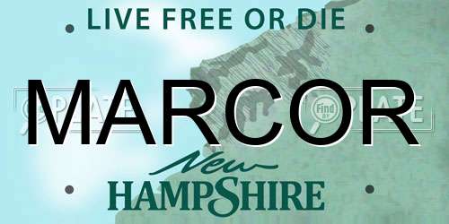 MARCOR New Hampshire License Plate