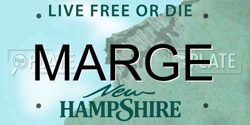 MARGE New Hampshire License Plate