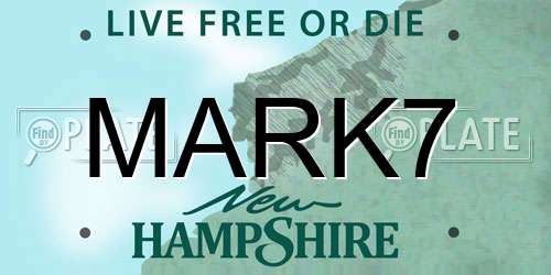 MARK7 New Hampshire License Plate