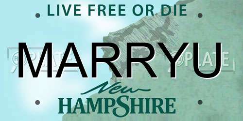 MARRYU New Hampshire License Plate