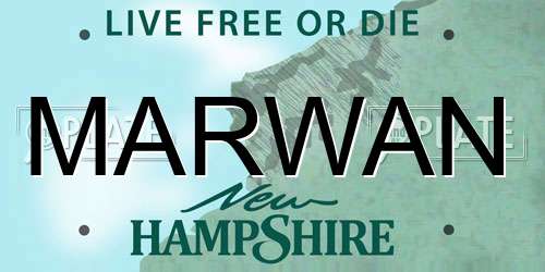 MARWAN New Hampshire License Plate