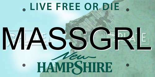 MASSGRL New Hampshire License Plate