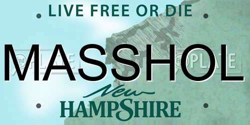 MASSHOL New Hampshire License Plate