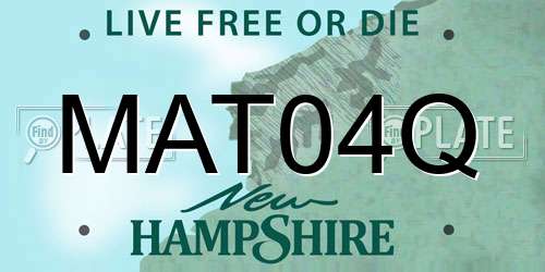 MAT04Q New Hampshire License Plate