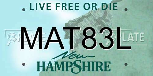 MAT83L New Hampshire License Plate