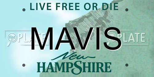 MAVIS New Hampshire License Plate