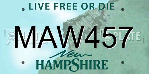 MAW457 New Hampshire License Plate