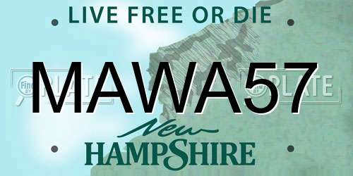 MAWA57 New Hampshire License Plate