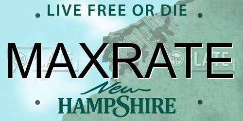 MAXRATE New Hampshire License Plate