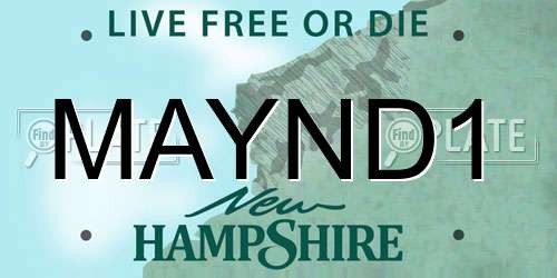 MAYND1 New Hampshire License Plate