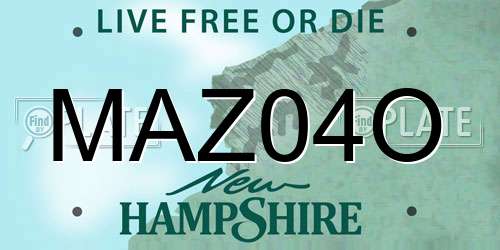 MAZ04O New Hampshire License Plate