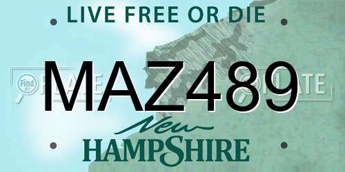 MAZ489 New Hampshire License Plate