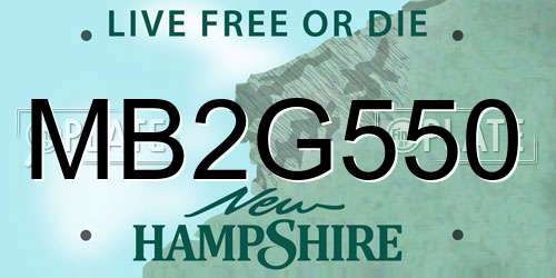 MB2G550 New Hampshire License Plate