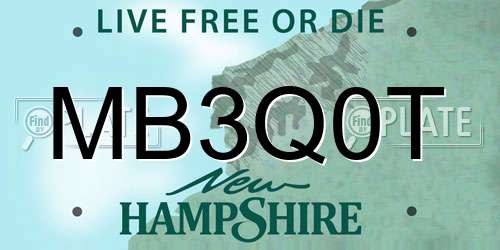 MB3Q0T New Hampshire License Plate